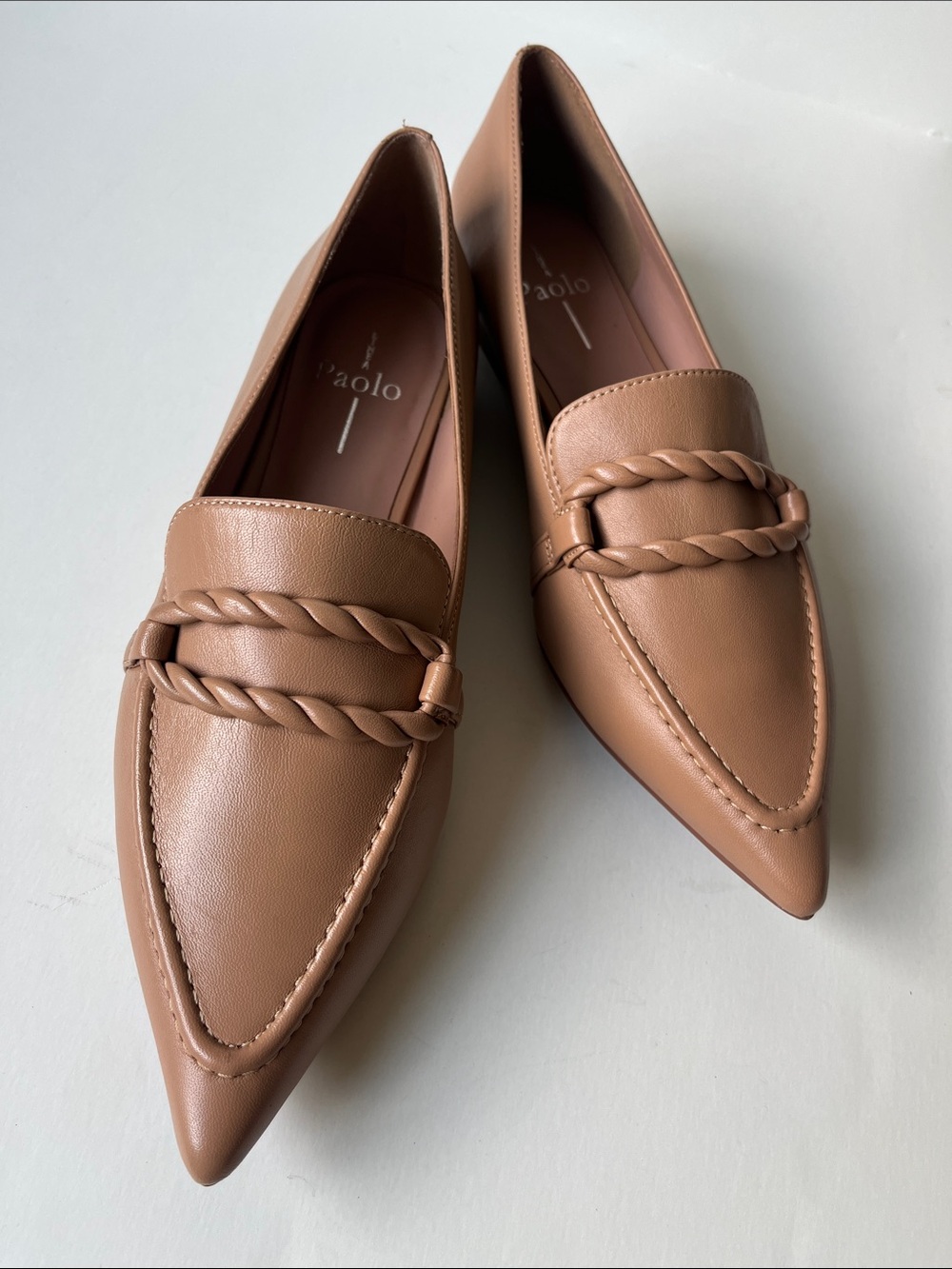 Linea Paolo Nappa Leather Knotted Keeper Loafers, 8 1/2